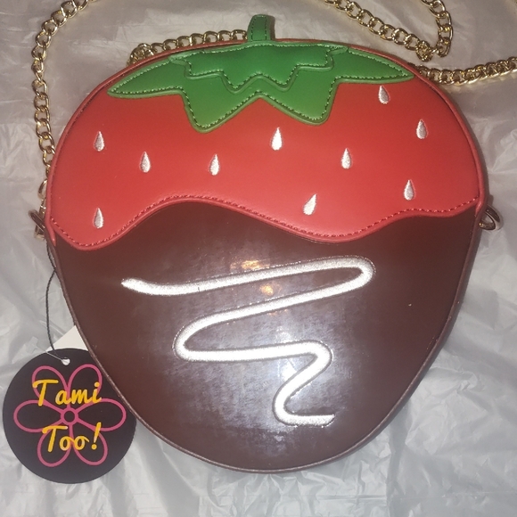 Red and Brown Crossbody Bag with Unique Design - Picture 2 of 8